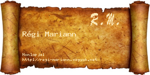 Régi Mariann névjegykártya